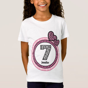 7e verjaardag Cadeau Zebra Polka Dot Pattern V03C T-shirt