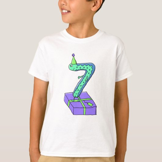 7e verjaardag Cartoon. T-shirt (Voorkant)