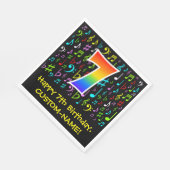 7e verjaardag - Colorful Music Symbols, Rainbow 7 Servet (Hoek)