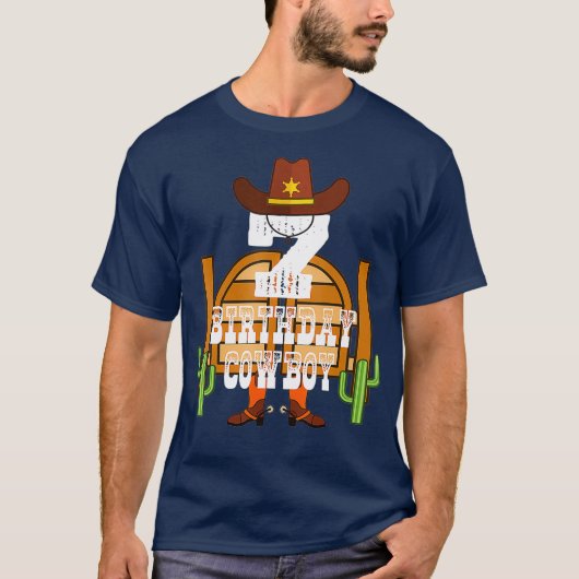 7e verjaardag Cowboy Kind 7 jaar oud Rodeo Lover T-shirt (Voorkant)