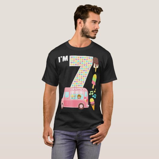 7e verjaardag crème - ijs 7 km/h t-shirt (Voorkant volledig)