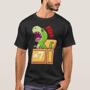 7e verjaardag Cute Rex 7 jaar oud Birthday Dinosau T-shirt