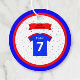 7e verjaardag dank je rode blauwe sterren bedankjes labels