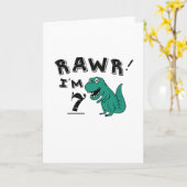 7e verjaardag Dinosaur Gift for 7 Year Old Boys Kaart (Gele Bloem)