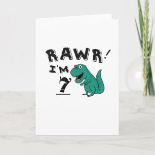 7e verjaardag Dinosaur Gift for 7 Year Old Boys Kaart