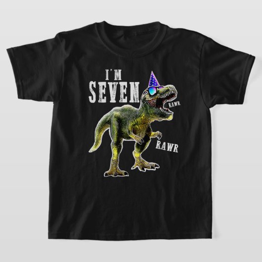 7e verjaardag Dinosaur T-rex Shirt 7 jaar geboorte (Laagn)