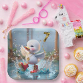 7e Verjaardag Eend Dansen In Een Regenplas Papieren Bordje (Feest)