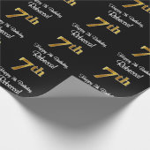 7e verjaardag: Elvenant Luxurious Faux Gold-look # Cadeaupapier (Hoek)