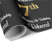 7e verjaardag: Elvenant Luxurious Faux Gold-look # Cadeaupapier (Rol Hoek)