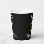 7e verjaardag — Fancy script, Faux Gold look Papieren Bekers (Links)