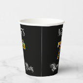 7e verjaardag — Fancy script, Faux Gold look Papieren Bekers (Rechts)