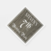 7e verjaardag — Fancy script, Faux Wood Kijk Servet (Hoek)