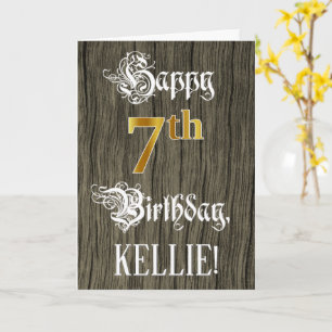 7e verjaardag: Faux Gold Kijk + Faux-houten patroo Kaart