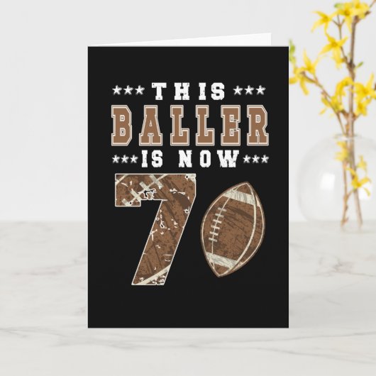 7e verjaardag Football speler 7 jaar oud Kaart (Gele Bloem)