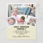 7e verjaardag Foto collage Invite Boy Girl gemengd (Voorkant)