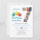 7e verjaardag foto collage nummer 7 Jongen Kaart (Voorkant)