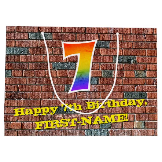 7e verjaardag: Fun, door Graffiti geïnspireerde re Groot Cadeauzakje (Achterkant)