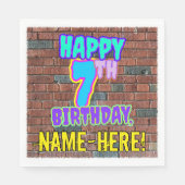7e verjaardag ~ Fun, door Urban Graffiti geïnspire Servet (Voorkant)