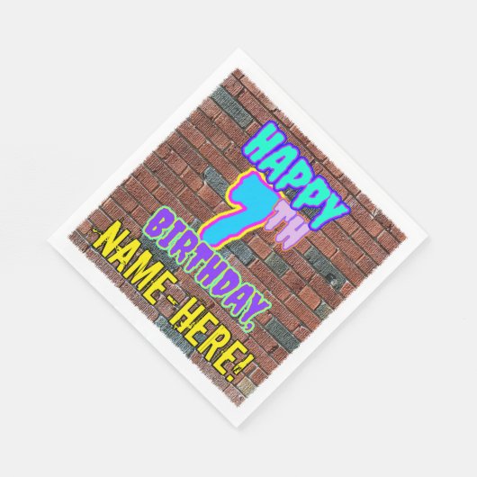 7e verjaardag ~ Fun, door Urban Graffiti geïnspire Servet (Hoek)