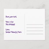 7e verjaardag: Fun Hearts Pattern, Rainbow 7 Briefkaart (Achterkant)