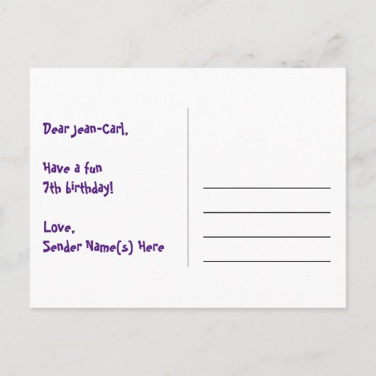 7e verjaardag: Fun Hearts Pattern, Rainbow 7 Briefkaart (Achterkant)