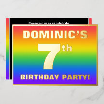 7e verjaardag: Fun, kleurrijk regenboogpatroon