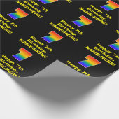 7e verjaardag: Fun, kleurrijke regenboog geïnspire Cadeaupapier (Hoek)
