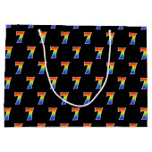 7e verjaardag: Fun Rainbow Event Number 7 Pattern Groot Cadeauzakje (Achterkant)