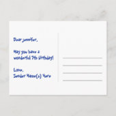 7e verjaardag: Fun sterren patroon, Regenboog 7, N Briefkaart (Achterkant)