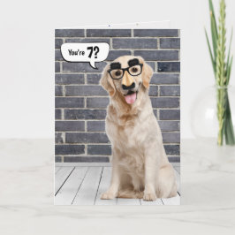 7e verjaardag Funny Golden Retriever Kaart