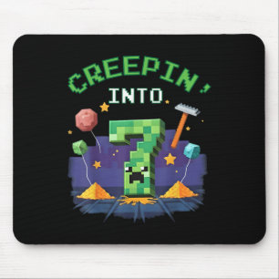7e Verjaardag Gamer Pixel Creepin In 7 Videogame Muismat