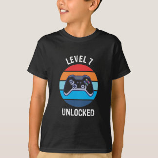7e verjaardag gamerniveau 7 t-shirt