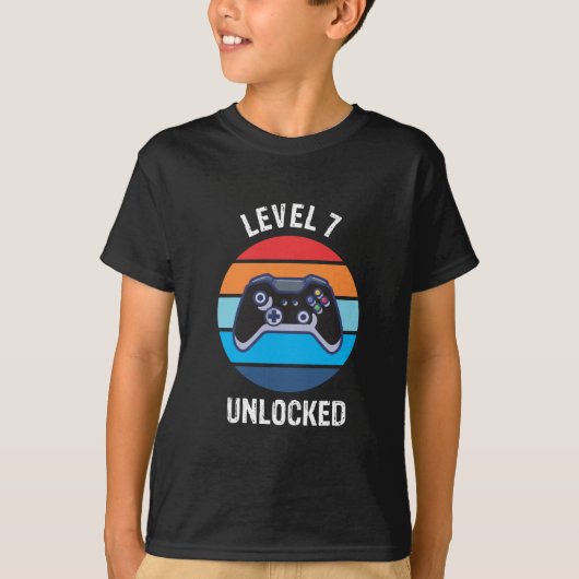 7e verjaardag gamerniveau 7  t-shirt (Voorkant)