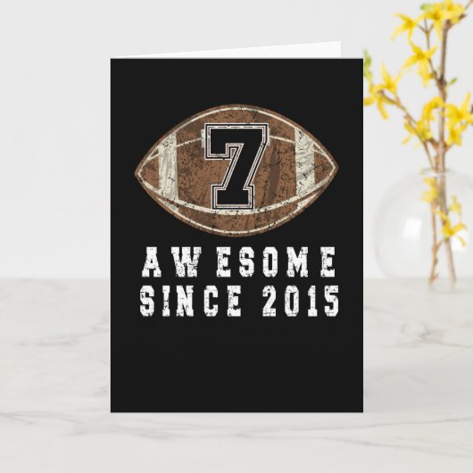 7e verjaardag geboren in 2015 Football jongen 7 ja Kaart (Gele Bloem)