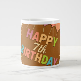 7e verjaardag gefeliciteerd grote koffiekop