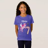 7e verjaardag Gepersonaliseerde naam Unicorn Shirt (Voorkant volledig)