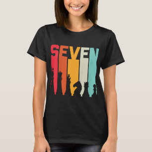 7e verjaardag geschenk schaakspeler retro bordspel t-shirt