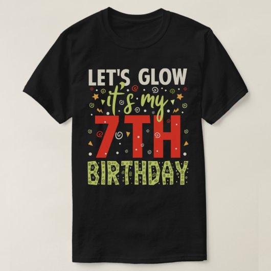 7e verjaardag geschenken t-shirt (Design voorkant)