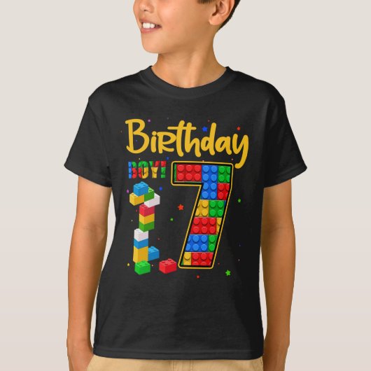 7e verjaardag Gift 7 jaar oude blokboeien T-shirt (Voorkant)