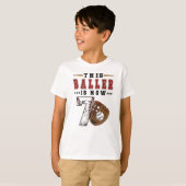 7e verjaardag Gift Baseball Player 7 jaar oude jon T-shirt (Voorkant volledig)