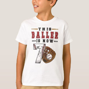 7e verjaardag Gift Baseball Player 7 jaar oude jon T-shirt