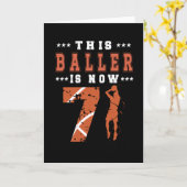 7e verjaardag Gift Basketball Player 7 jaar oude j Kaart (Gele Bloem)