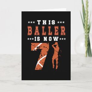 7e verjaardag Gift Basketball Player 7 jaar oude j Kaart