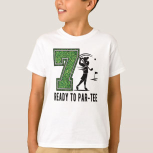 7e verjaardag Gift Golf Player 7 jaar oude jongen T-shirt