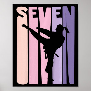 7e verjaardag Gift Karate Retro Taekwondo Martial Poster