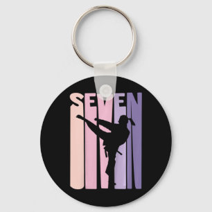 7e verjaardag Gift Karate Retro Taekwondo Martial  Sleutelhanger