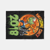 7e Verjaardag Halloween Dabbing Zombie Geweldige S Fleece Deken (Voorkant (Horizontaal))
