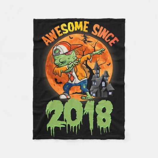 7e Verjaardag Halloween Dabbing Zombie Geweldige S Fleece Deken (Voorkant)