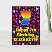 7e verjaardag: Het liefhebbende Kunstpatroon van d Kaart (Voorkant)