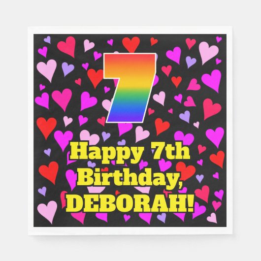 7e verjaardag: Het liefhebbende Kunstpatroon van d Servet (Voorkant)